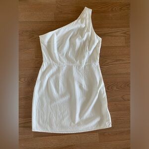 New with tag, A new day Linen Ivory one shoulder dress